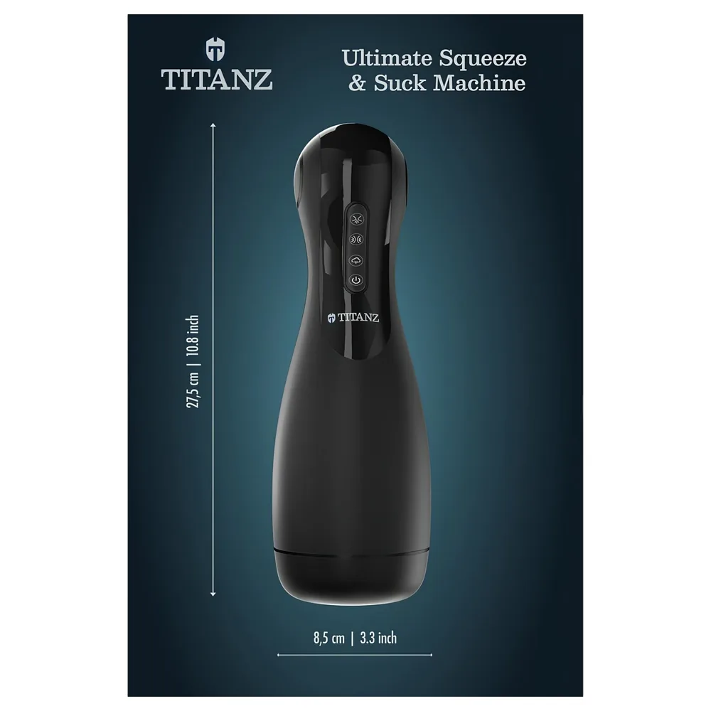 Titanz Ultimate Squeeze & Suck - automatický masturbátor (čierny) – Obrázok 8