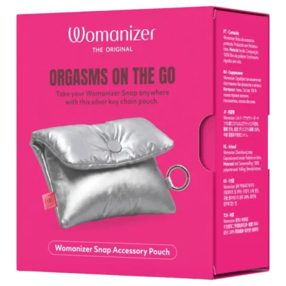 Womanizer Snap - úložné vrecko s príveskom na kľúče (strieborné)
