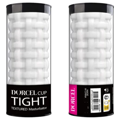 Dorcel Cup Tight - masturbátor pre mužov s perličkovým kanálikom (biely)