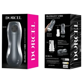 Dorcel Blowjoy Vibe - vákuový a vibračný akumulátorový masturbátor (sivý)