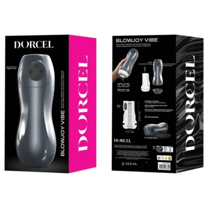 Dorcel Blowjoy Vibe - vákuový a vibračný akumulátorový masturbátor (sivý)