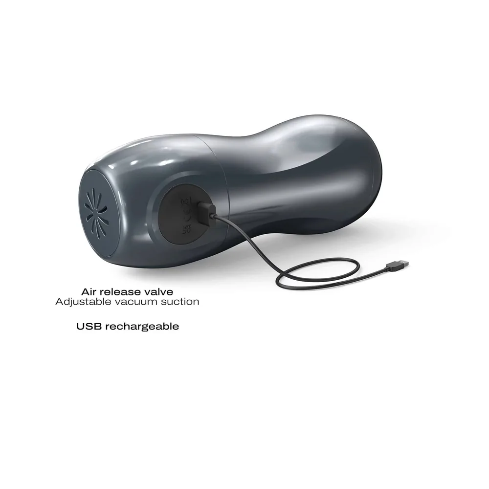 Dorcel Blowjoy Vibe - vákuový a vibračný akumulátorový masturbátor (sivý) – Obrázok 4