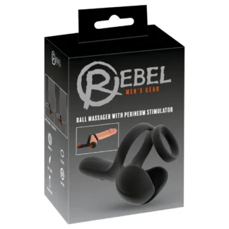 Rebel - vibračný krúžok na penis na stimuláciu semenníkov a hrádze (čierny)