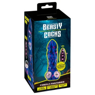 Beasty Cocks Firefly Fantasies - fantazijný vibrátor s ohrevom (modrý) - 23 cm