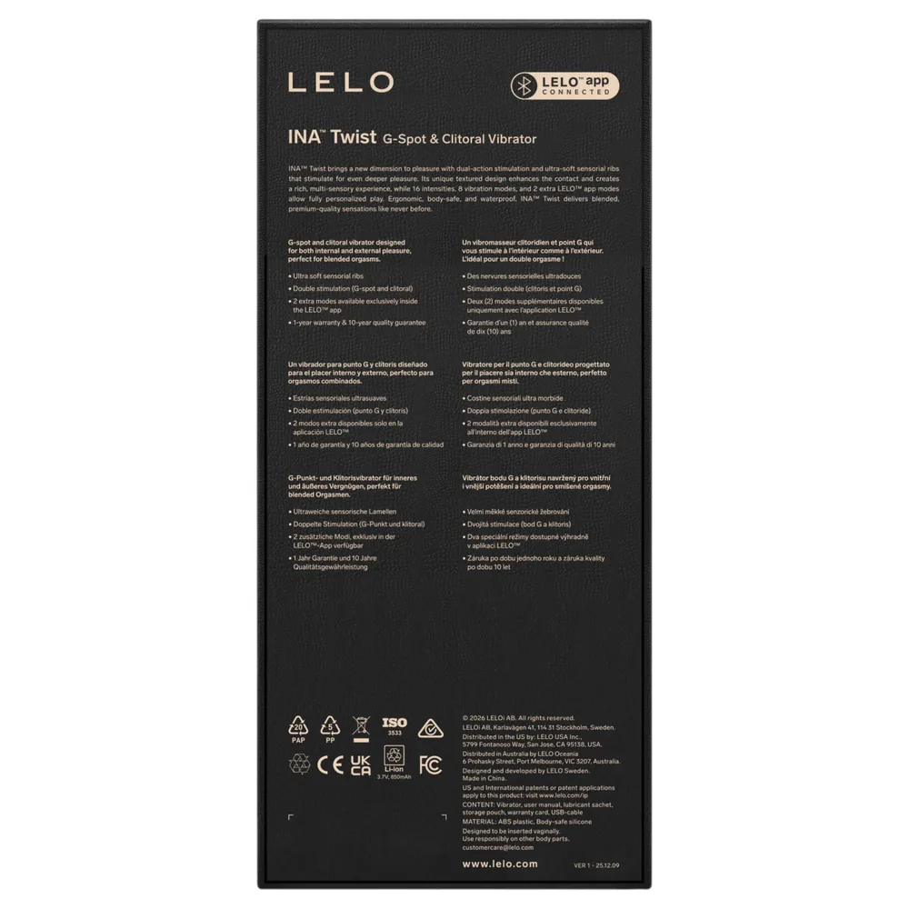 LELO INA Twist - vaginálny G-bod vibrátor s klitorálnym výstupkom (fialový) – Obrázok 2