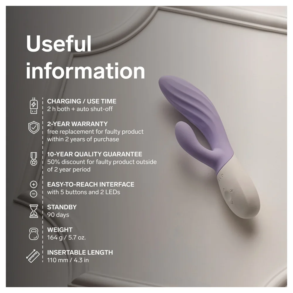 LELO INA Twist - vaginálny G-bod vibrátor s klitorálnym výstupkom (fialový) – Obrázok 8