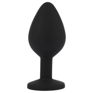 Senuelo Booty Fantasy - silikónový análny kolík s kryštálom (čierny) - M