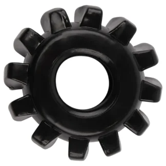 GK Power Gear Up - sada krúžkov na penis s ozubeným kolieskom (čierna)
