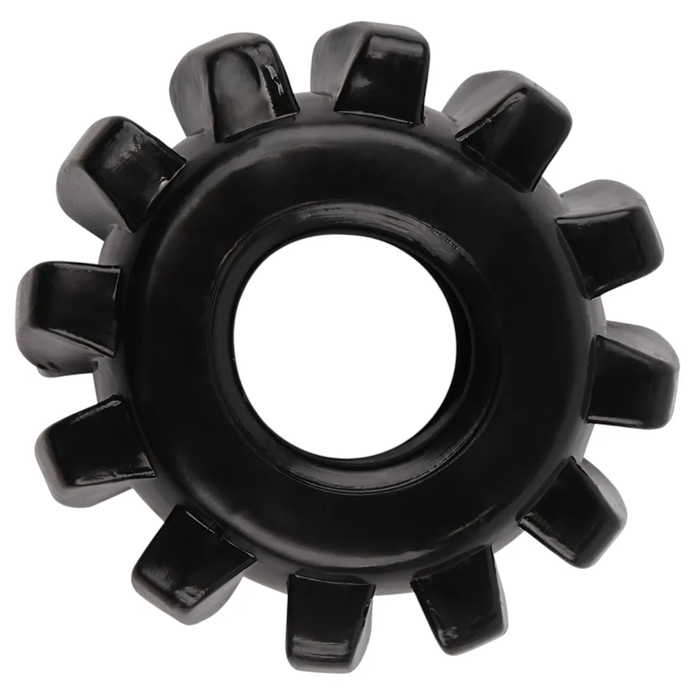 GK Power Gear Up - sada krúžkov na penis s ozubeným kolieskom (čierna)