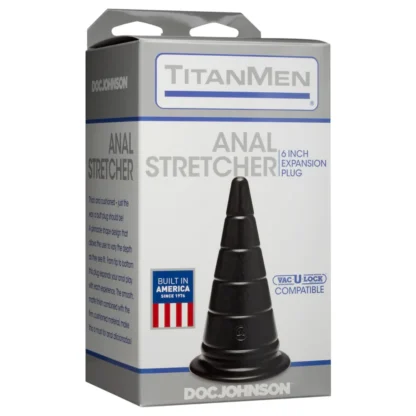 Doc Johnson TitanMen Anal Stretcher - kužeľovitý análny roztahovací kolík (čierny) - 15 cm