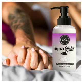 EXS AquaGlider Silk - hodvábny lubrikačný gél na vodnej báze v pumpičkovej fľaši (250 ml)