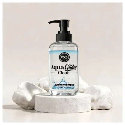 EXS AquaGlider Clear - priehľadný lubrikačný gél na vodnej báze v pumpičkovej fľaši (250 ml)